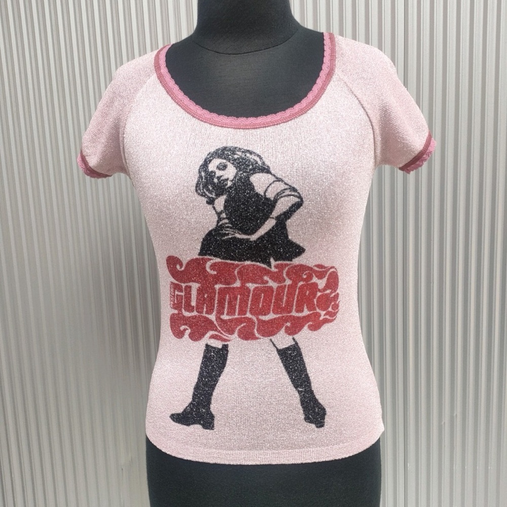 Hysteric Glamour Pink Metallic Vixen Girl Top - Picture 2 of 7